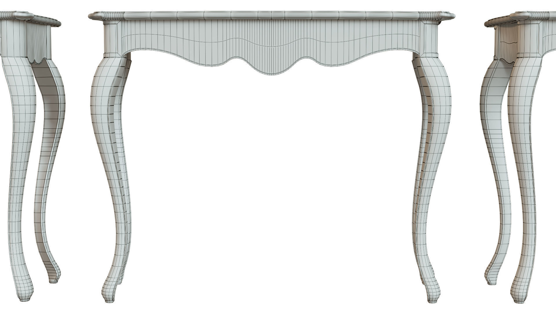 Classic side table 1000 Low-poly 3D model_14