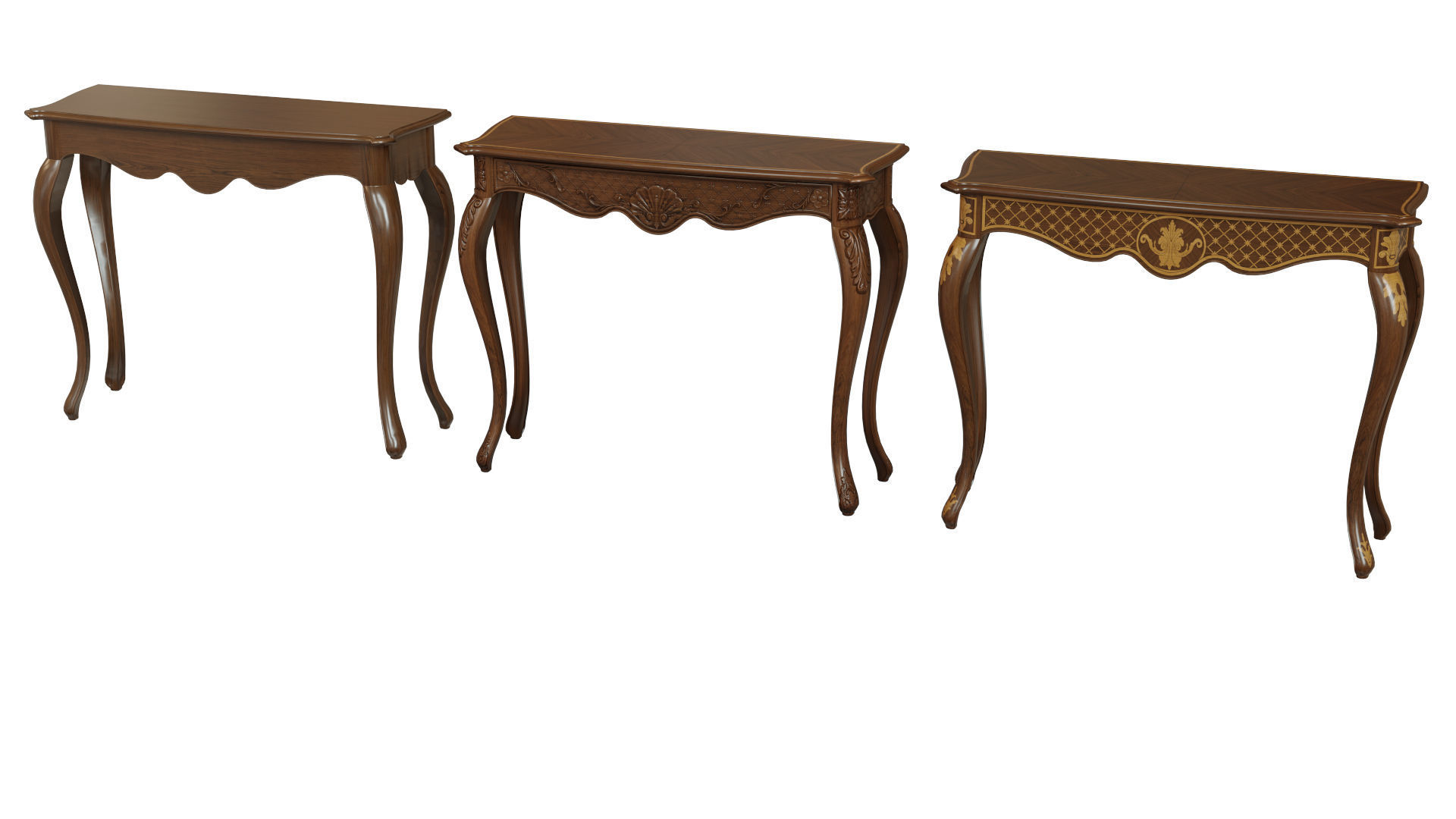 Classic side table 1000 Low-poly 3D model_8