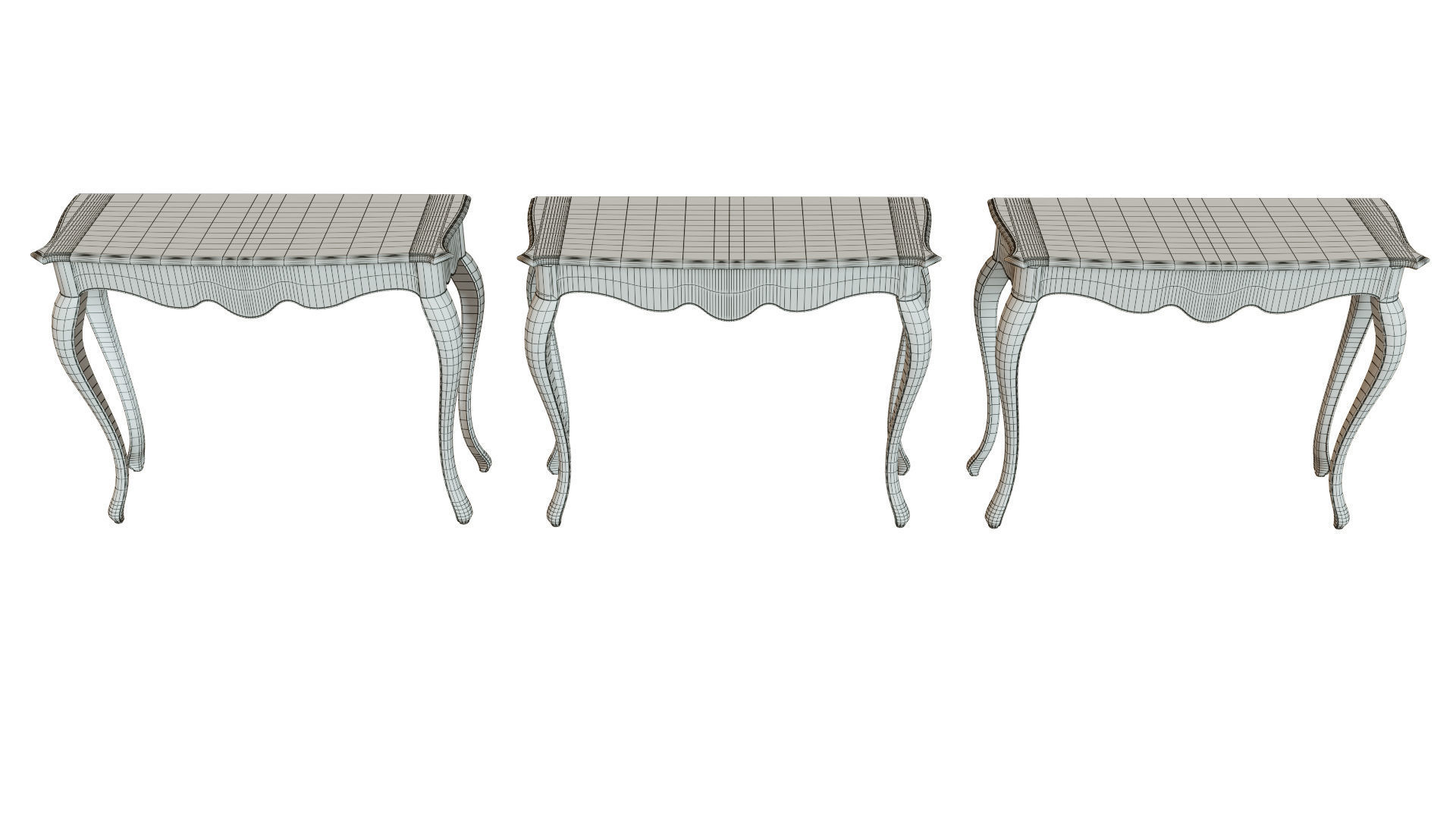 Classic side table 1000 Low-poly 3D model_18