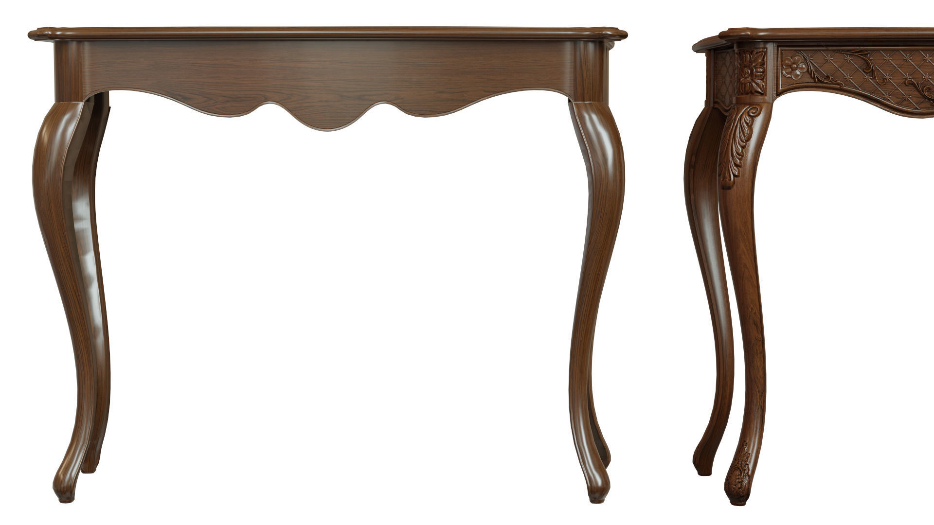 Classic side table 1000 Low-poly 3D model_4