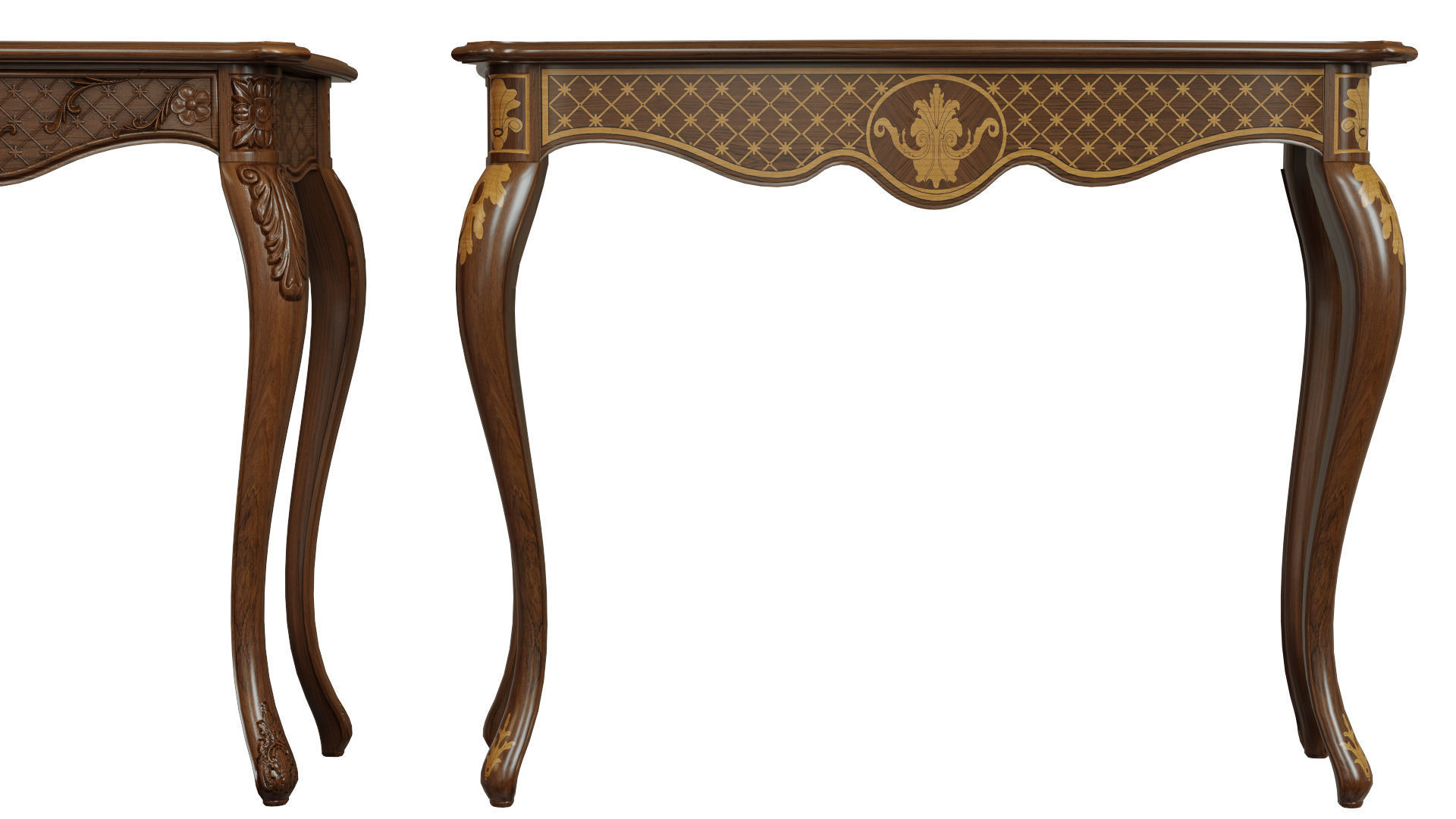 Classic side table 1000 Low-poly 3D model_1