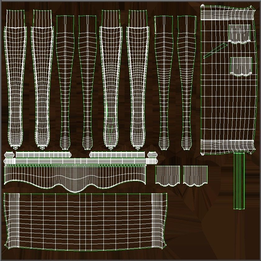 Classic side table 1000 Low-poly 3D model_20