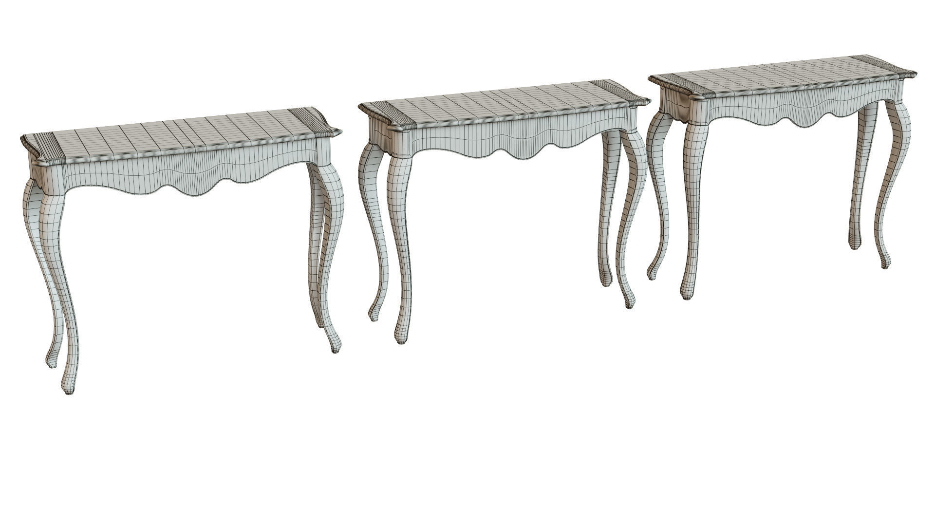 Classic side table 1000 Low-poly 3D model_17