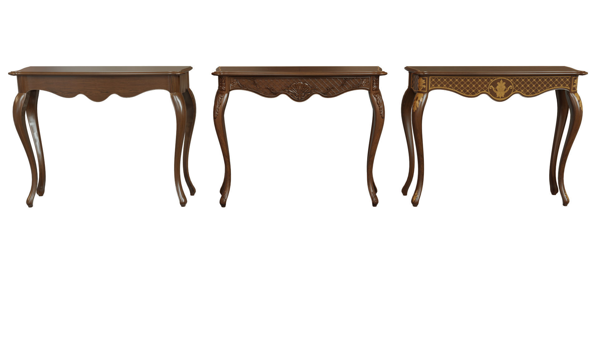 Classic side table 1000 Low-poly 3D model_3