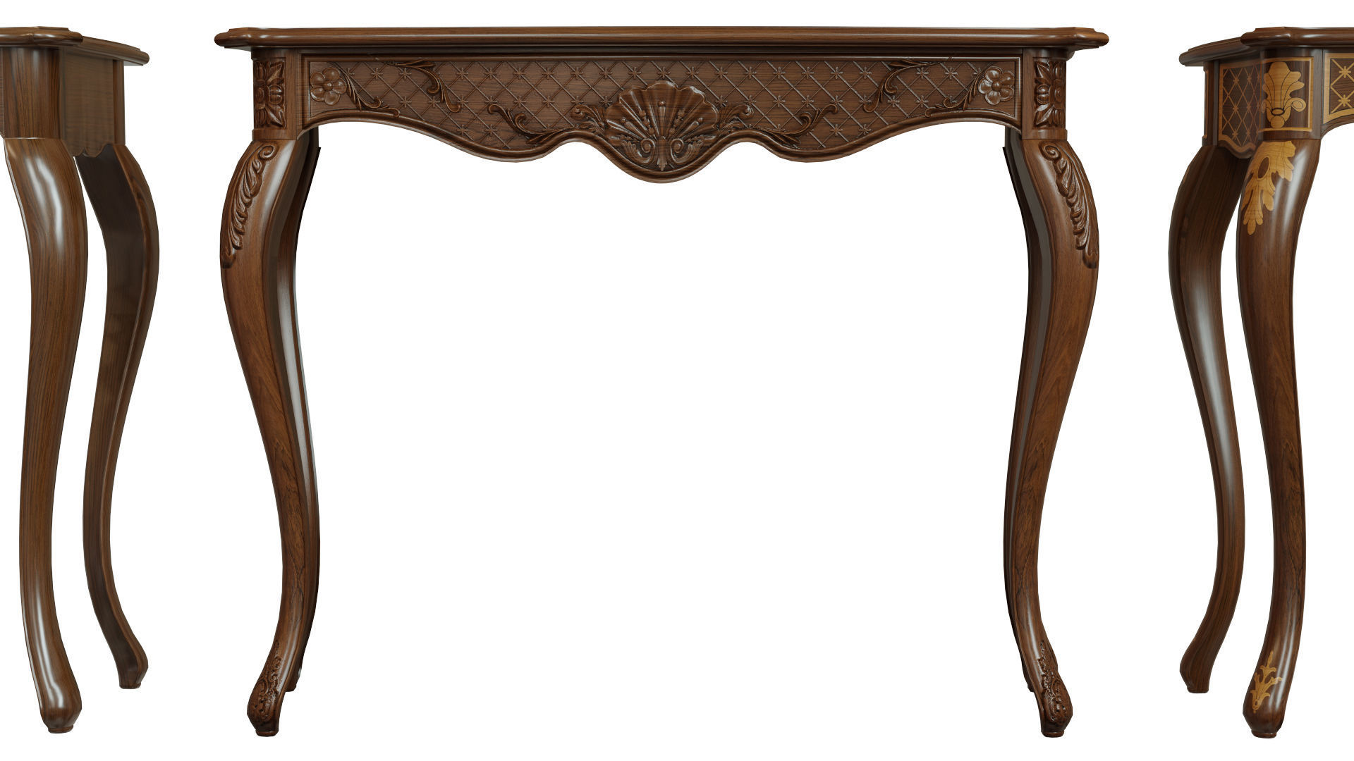 Classic side table 1000 Low-poly 3D model_6