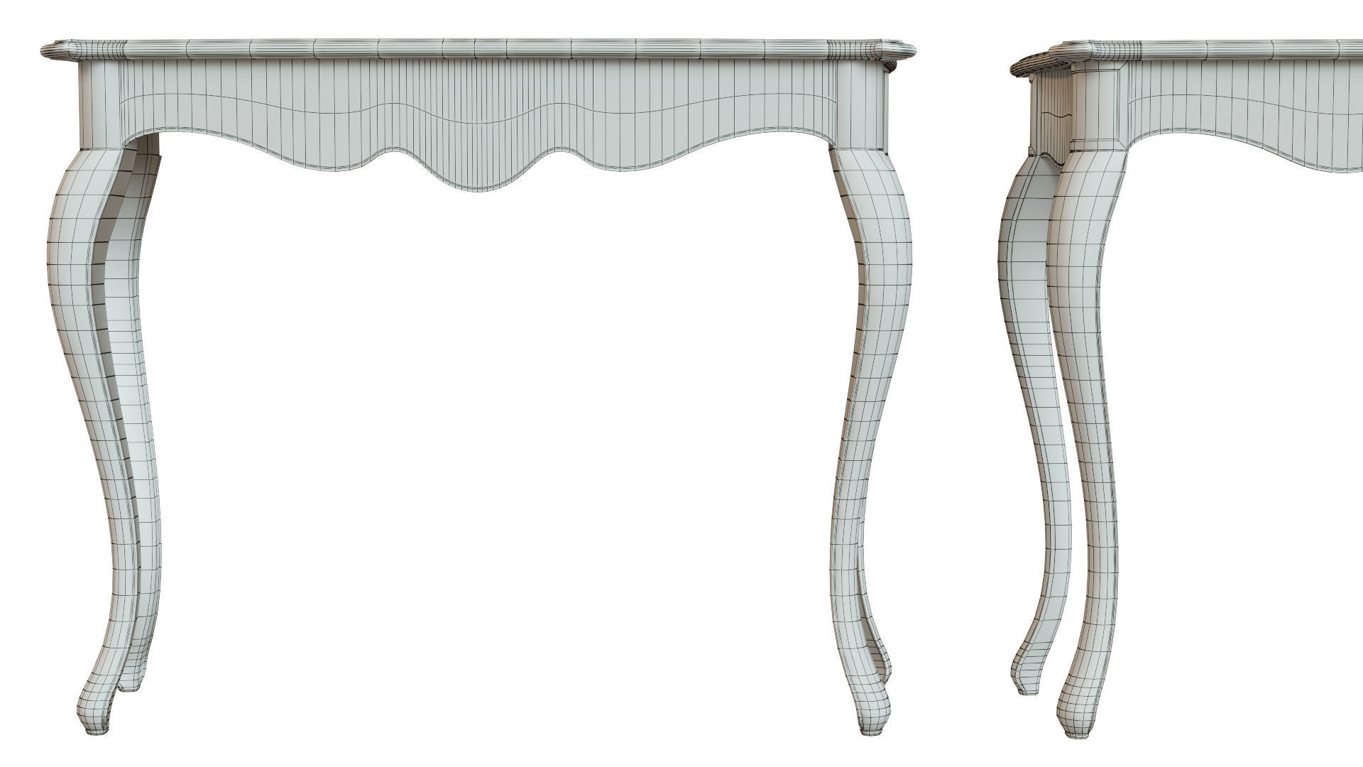 Classic side table 1000 Low-poly 3D model_11