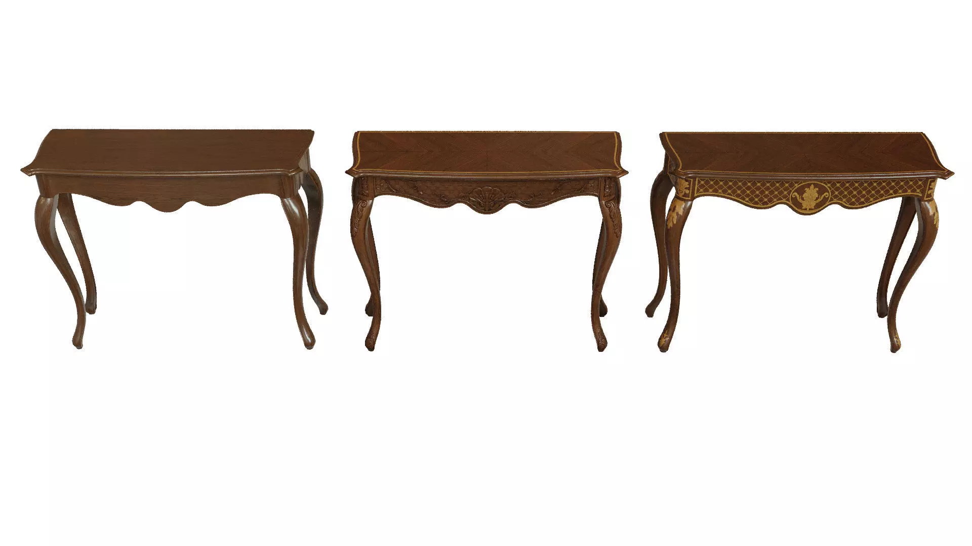 Classic side table 1000 Low-poly 3D model_0