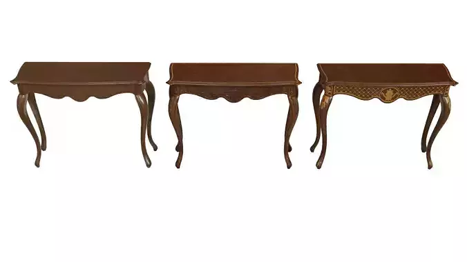 Classic side table 1000 Low-poly 3D model