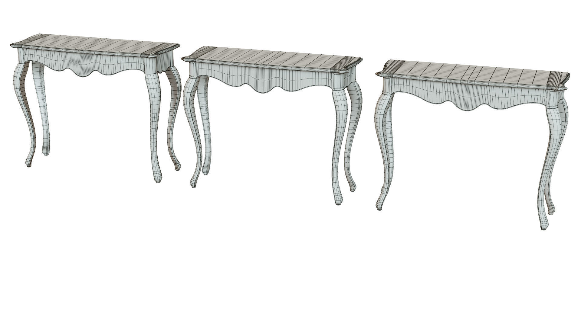 Classic side table 1000 Low-poly 3D model_16