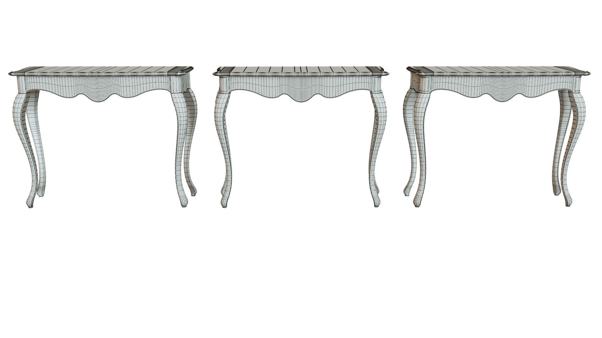 Classic side table 1000 Low-poly 3D model_10