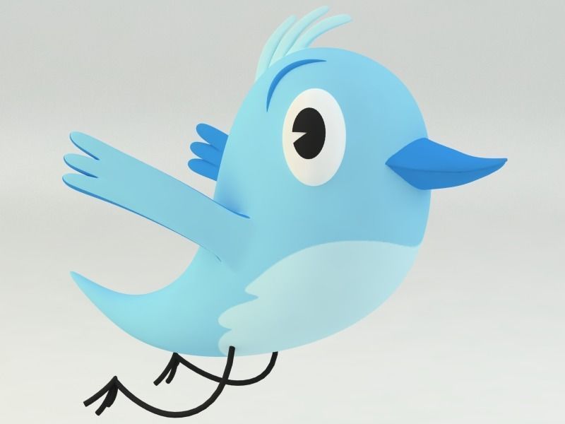 twitter bird 3D model_11