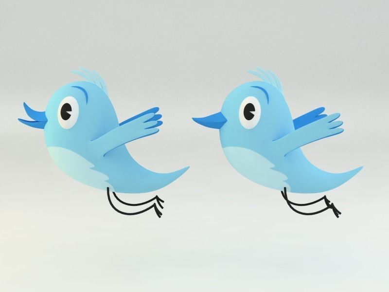 twitter bird 3D model_2