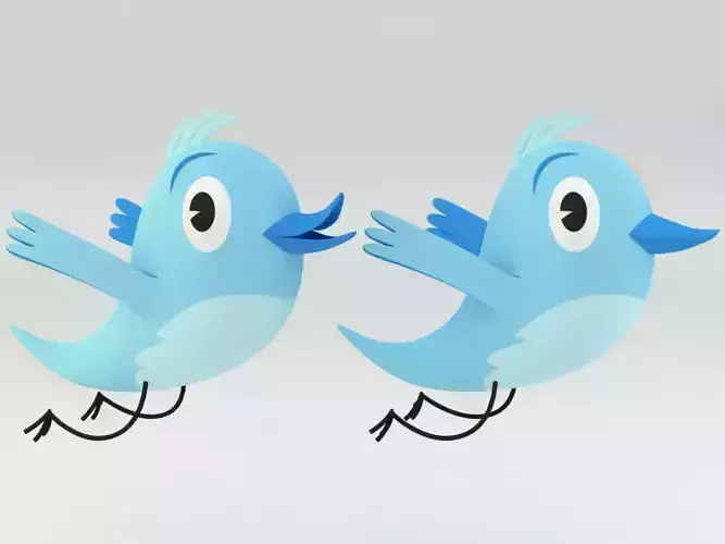 twitter bird 3D model