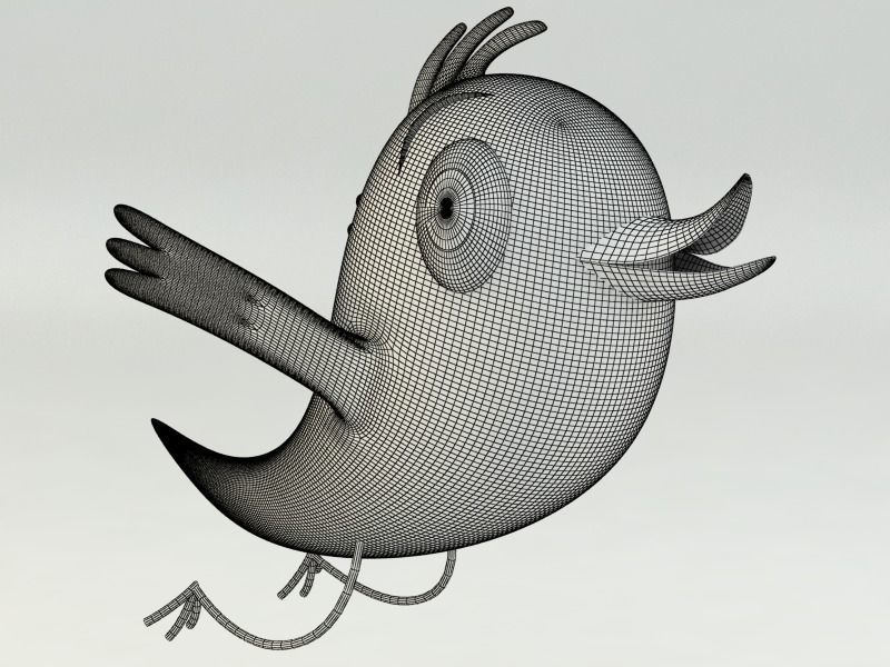 twitter bird 3D model_6