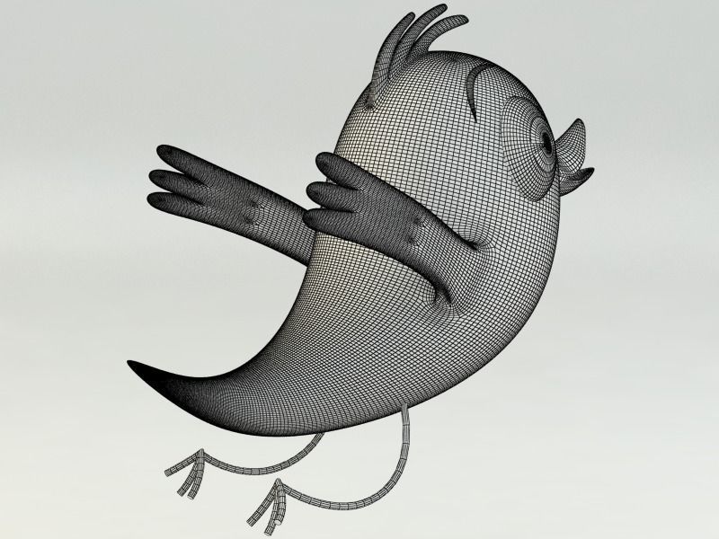 twitter bird 3D model_9