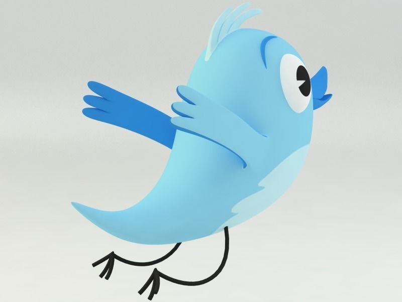 twitter bird 3D model_8