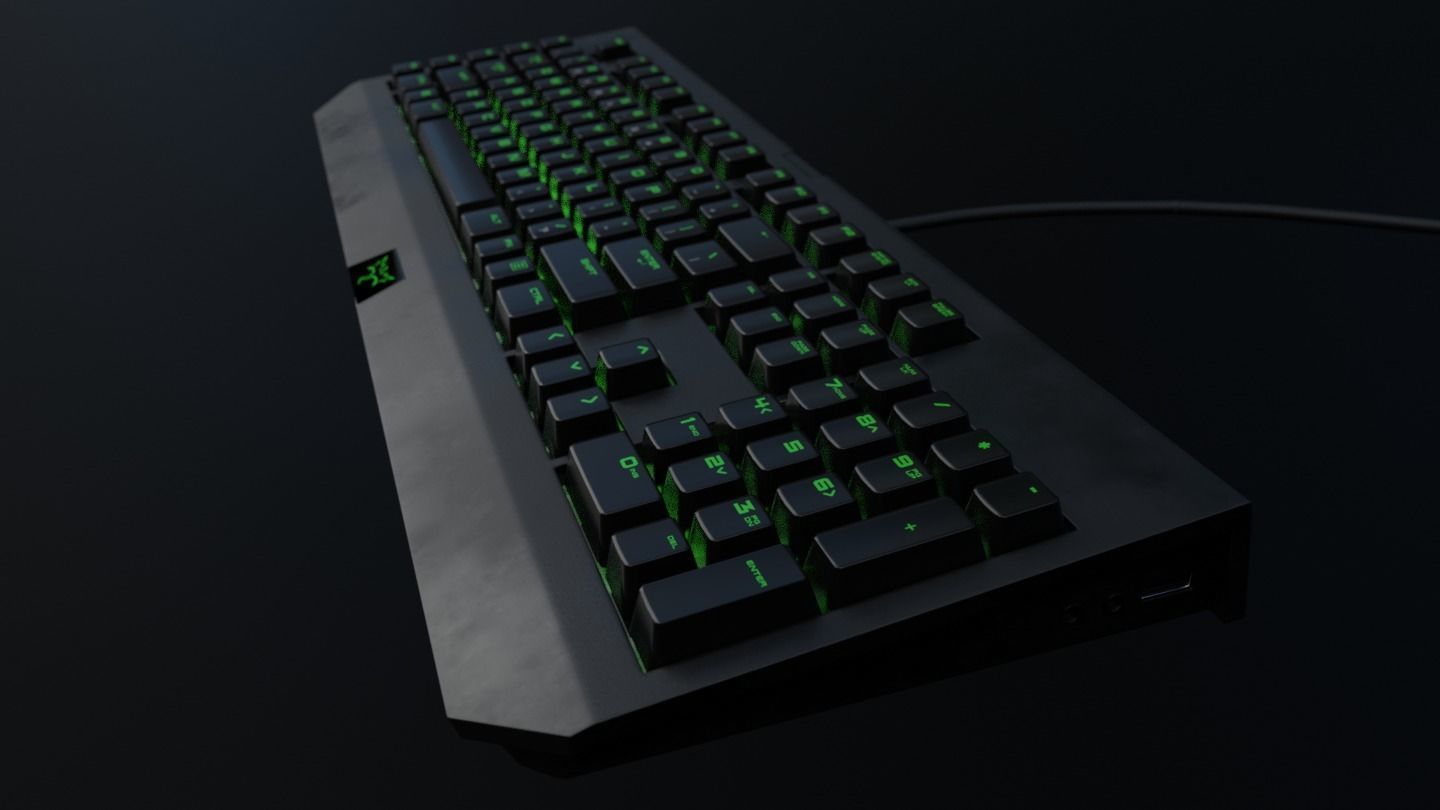 Keyboard Low-poly 3D model_1