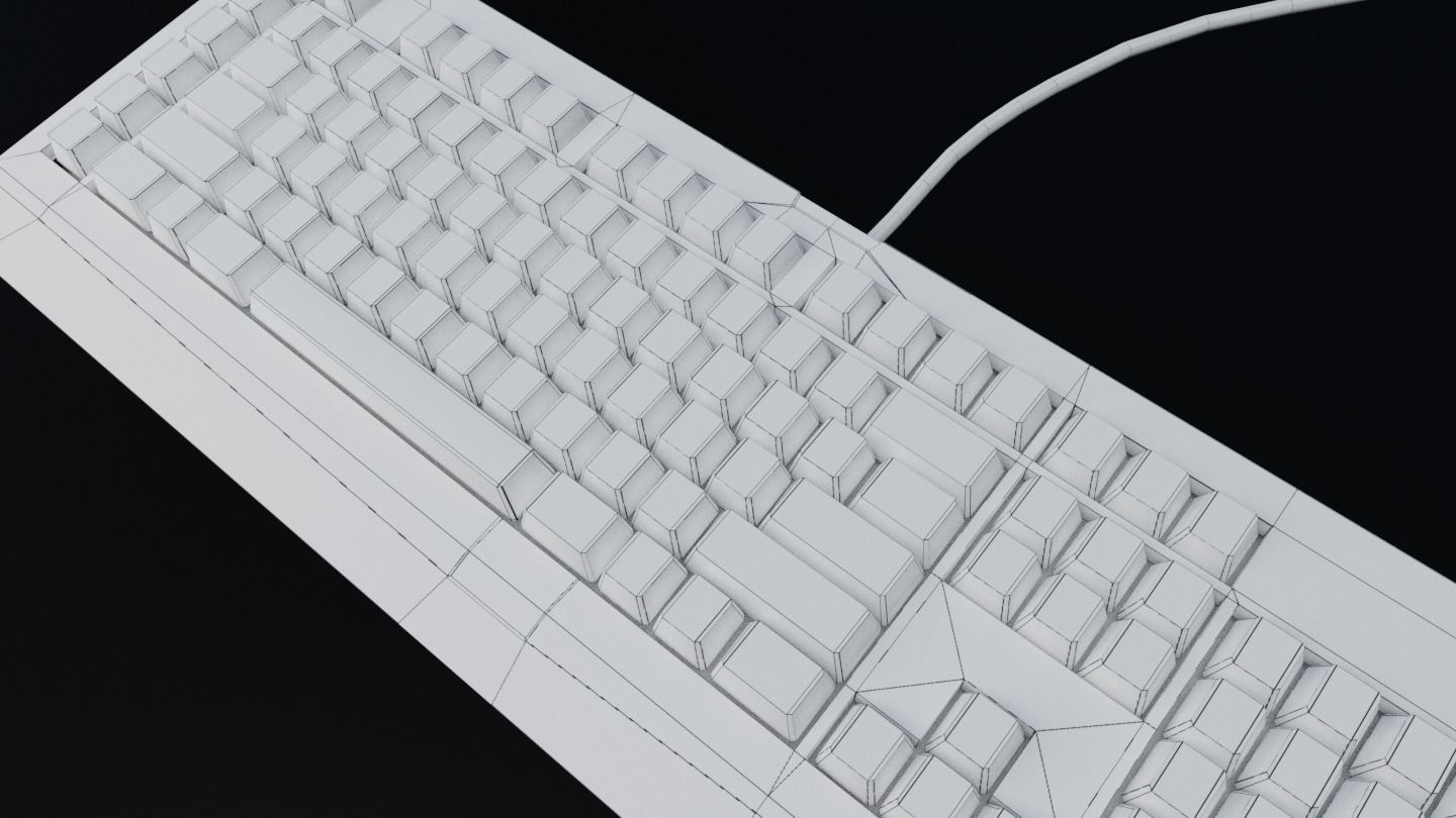 Keyboard Low-poly 3D model_10