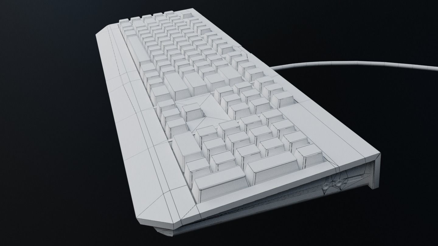 Keyboard Low-poly 3D model_7