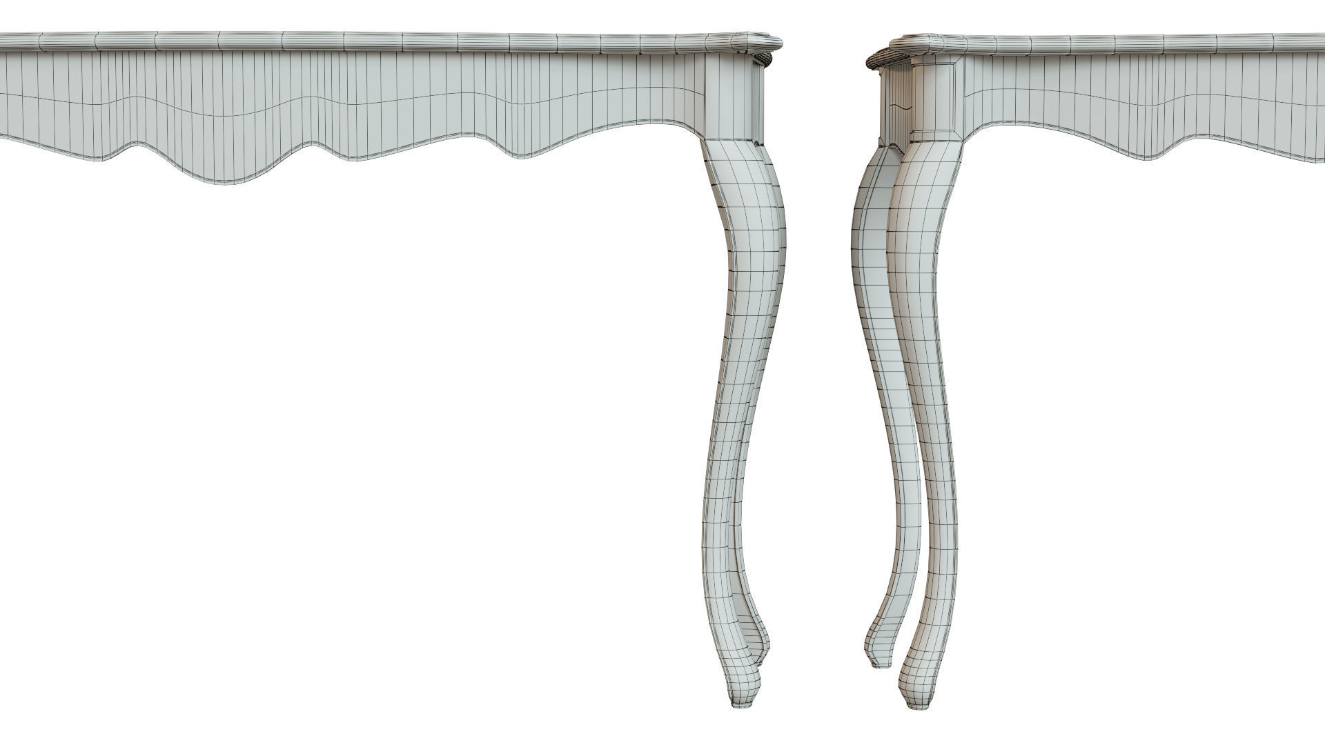 Classic side table 1200 Low-poly 3D model_14