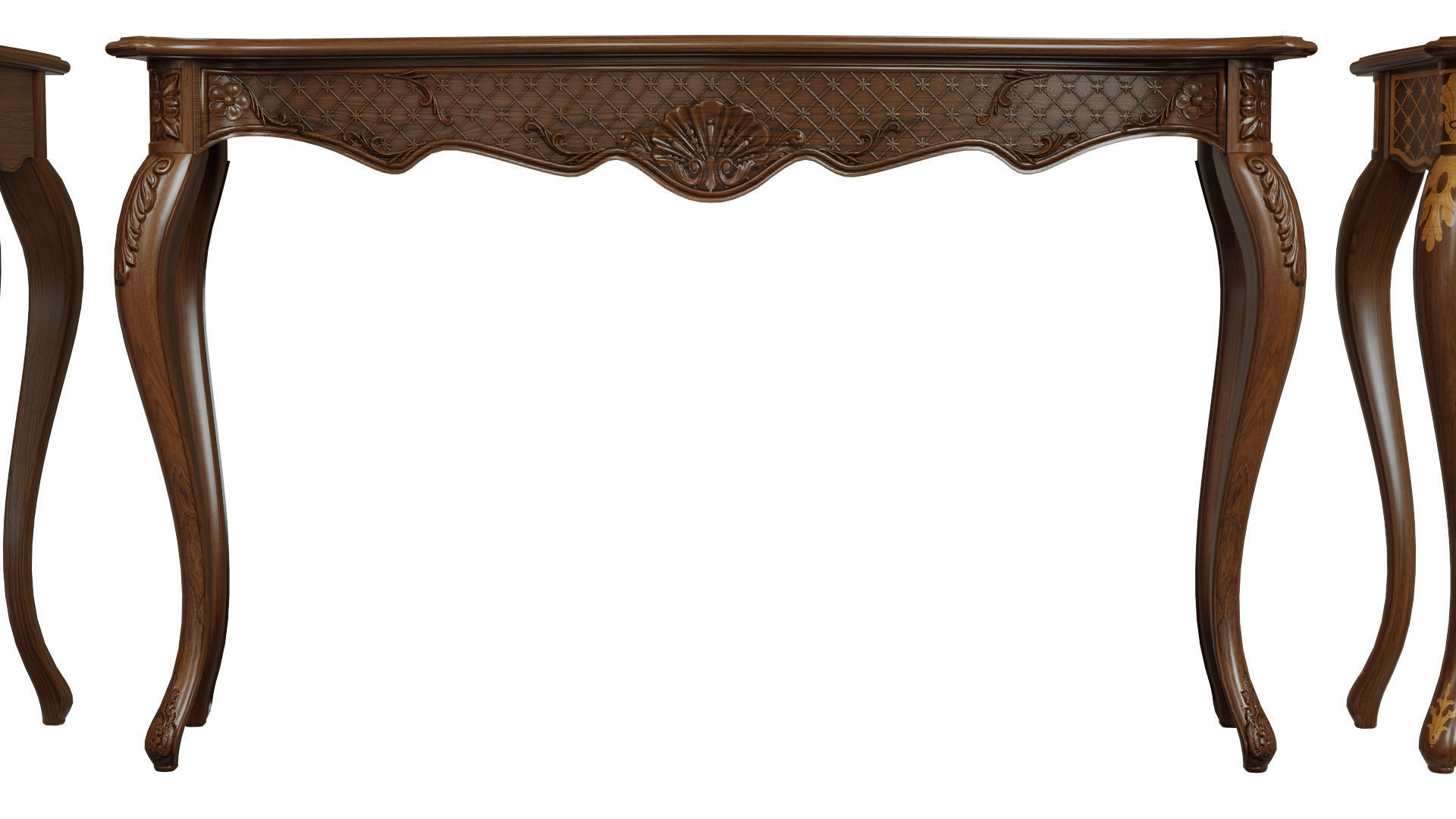 Classic side table 1200 Low-poly 3D model_6