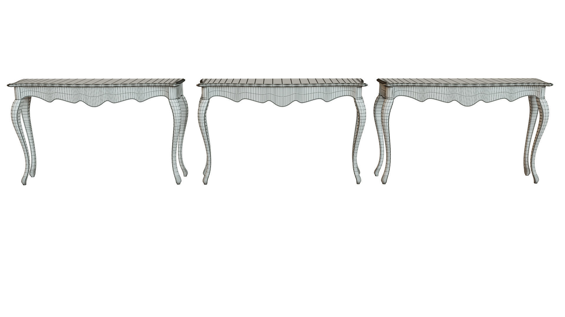 Classic side table 1200 Low-poly 3D model_16