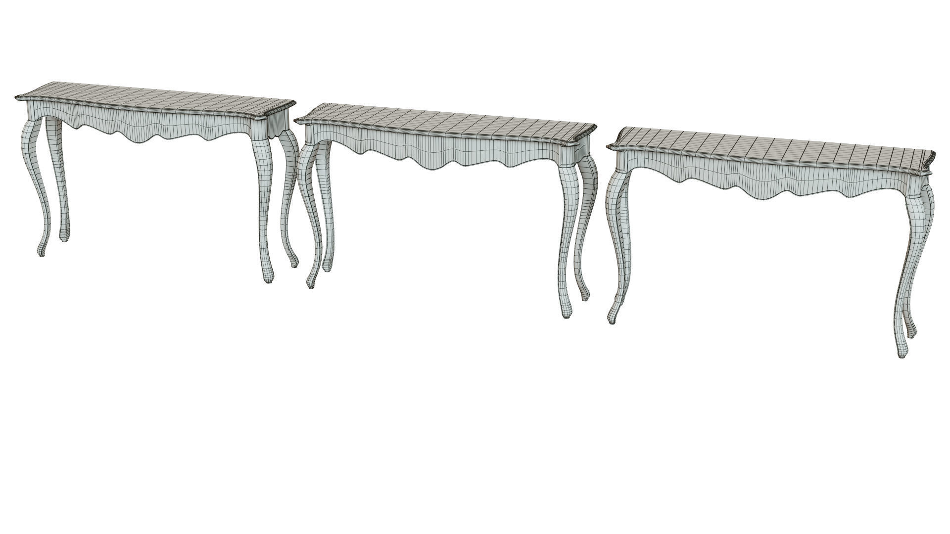 Classic side table 1200 Low-poly 3D model_13