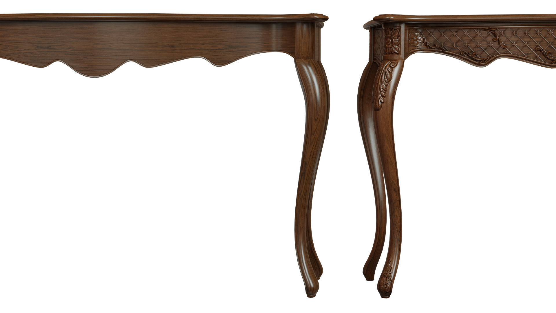 Classic side table 1200 Low-poly 3D model_1