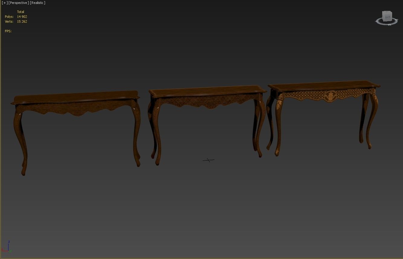 Classic side table 1200 Low-poly 3D model_18