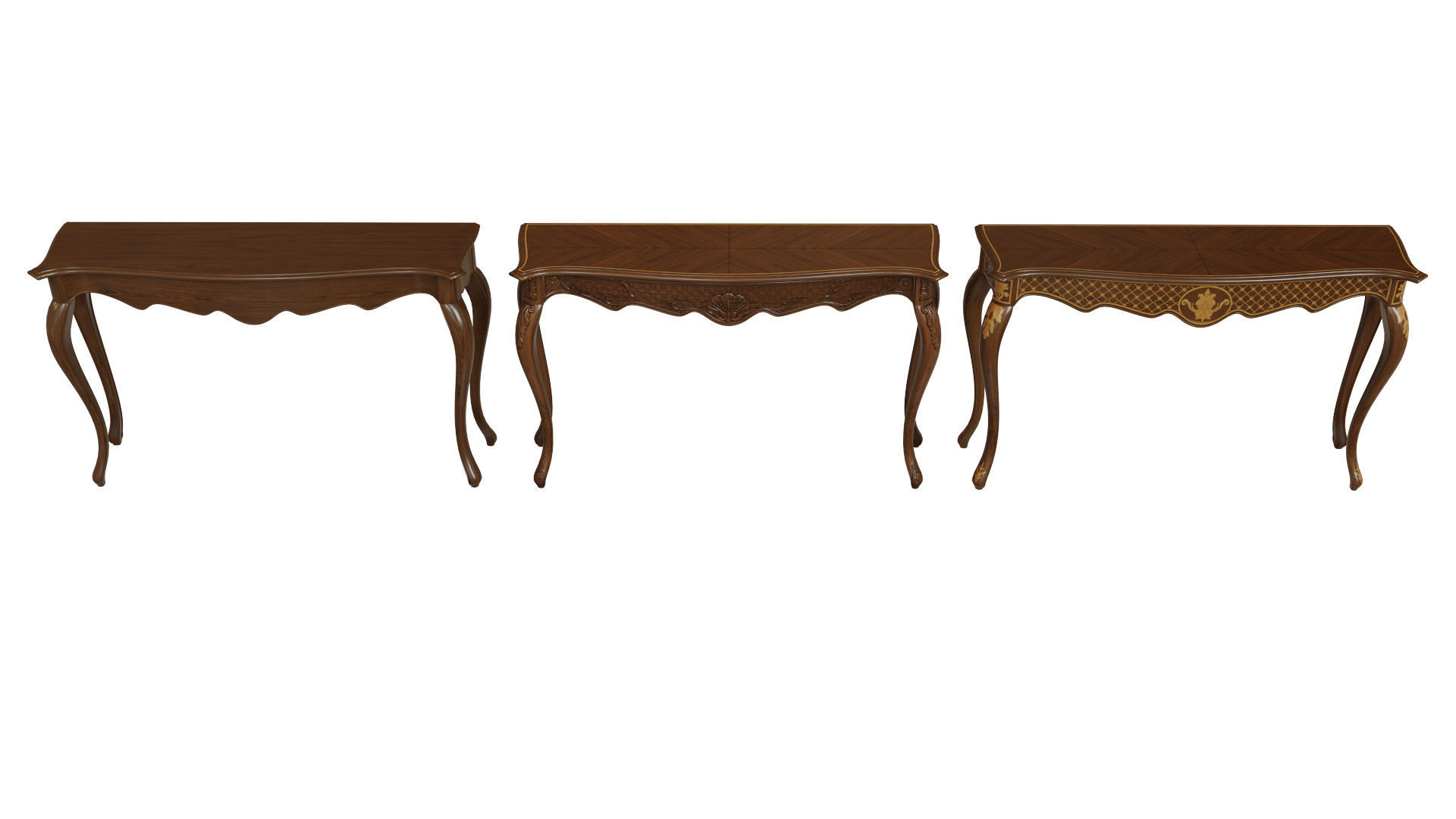 Classic side table 1200 Low-poly 3D model_5