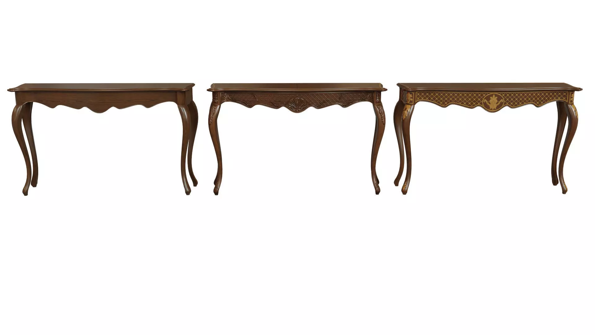 Classic side table 1200 Low-poly 3D model_0