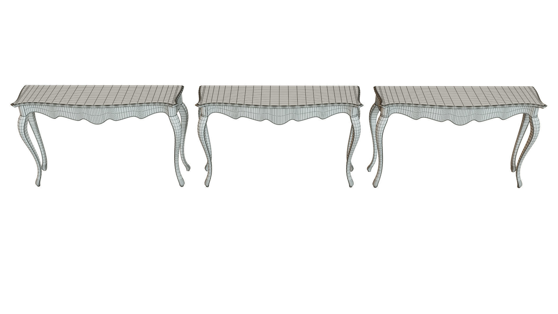 Classic side table 1200 Low-poly 3D model_17