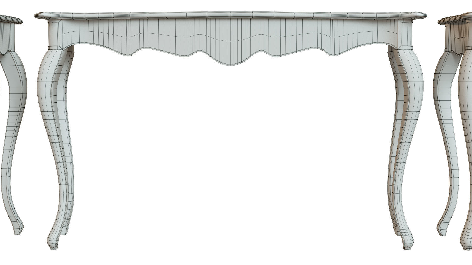 Classic side table 1200 Low-poly 3D model_11