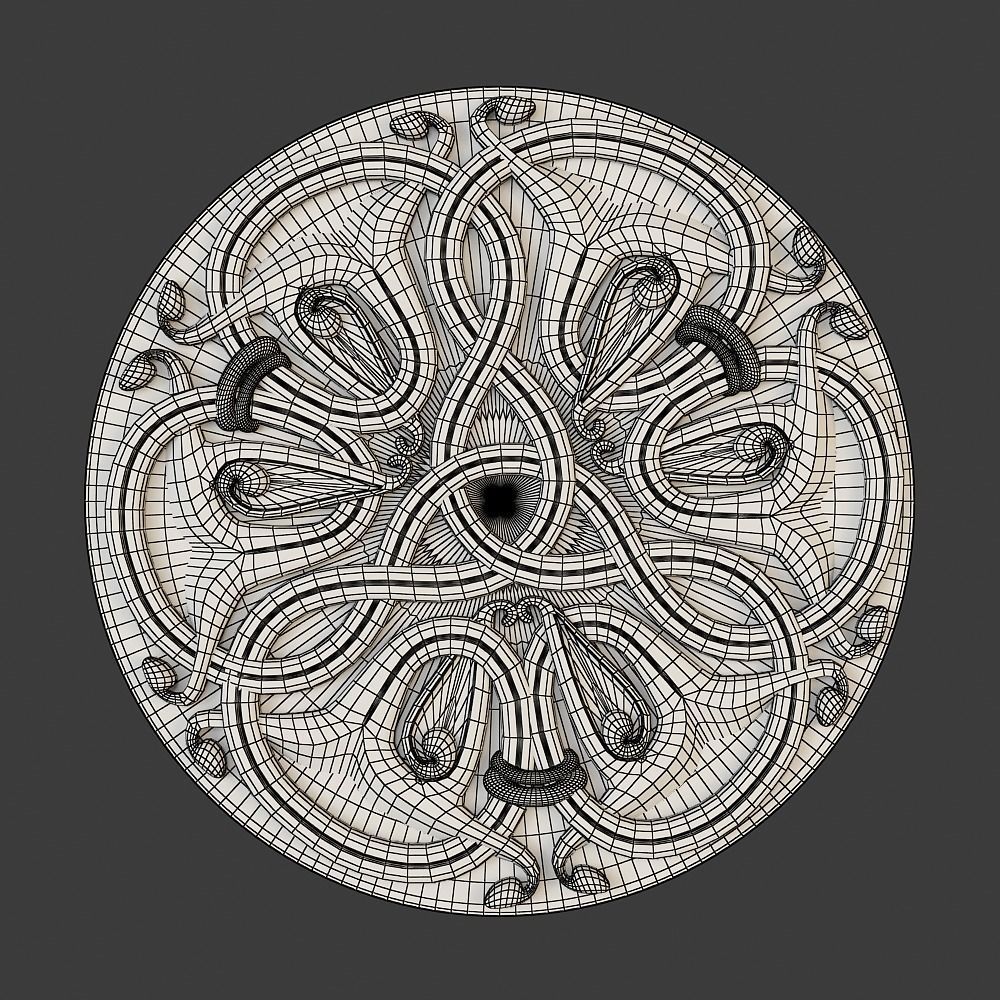 decorative rosette for cnc 3D model_3