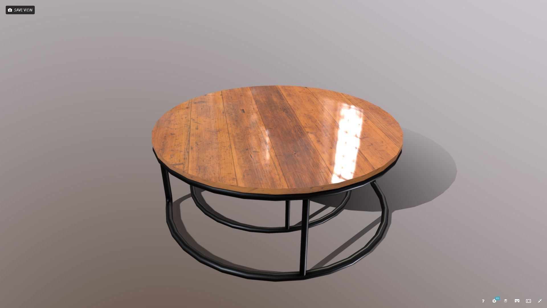 Nested Coffee Tables Low-poly 3D model_4