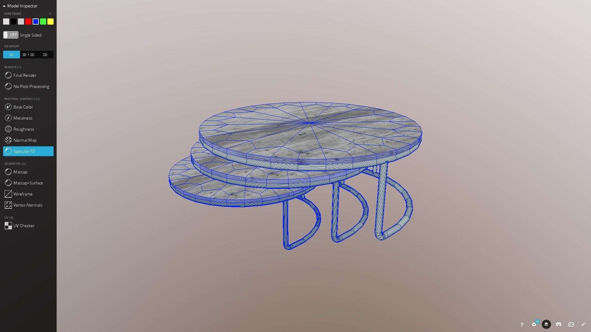 Nested Coffee Tables Low-poly 3D model_8
