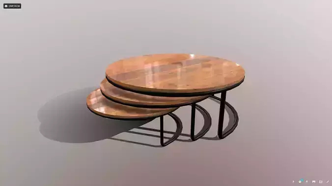 Nested Coffee Tables Low-poly 3D model Nested Coffee Tables Low-poly 3D model