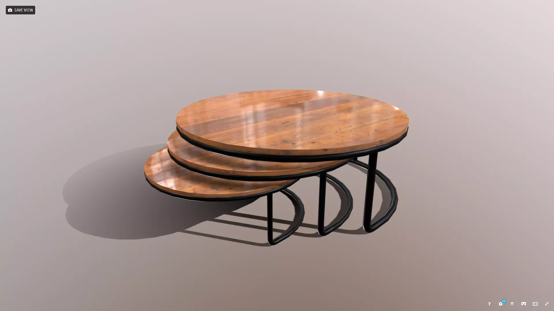 Nested Coffee Tables Low-poly 3D model_0