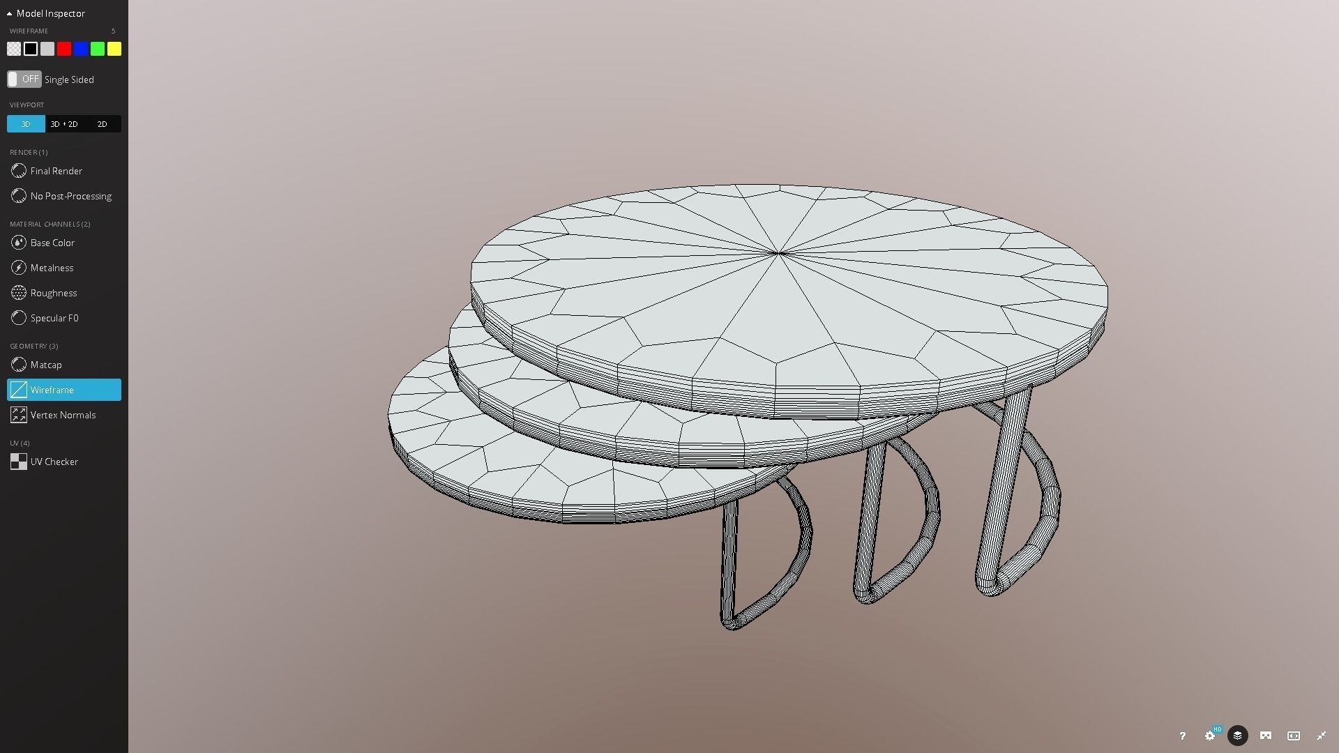 Nested Coffee Tables Low-poly 3D model_6