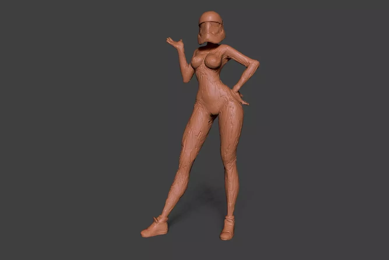 Clay Trooper Girl 3D print model_0