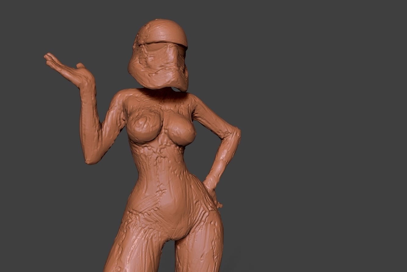 Clay Trooper Girl 3D print model_13
