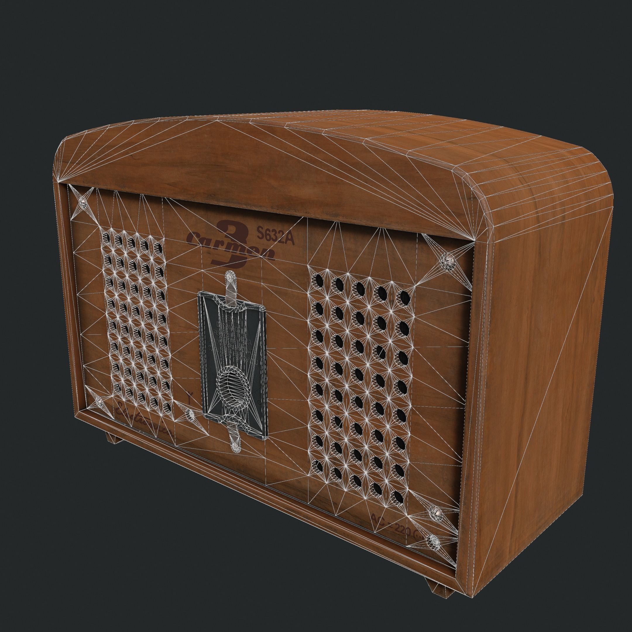 Vintage Radio  Low-poly 3D model_5