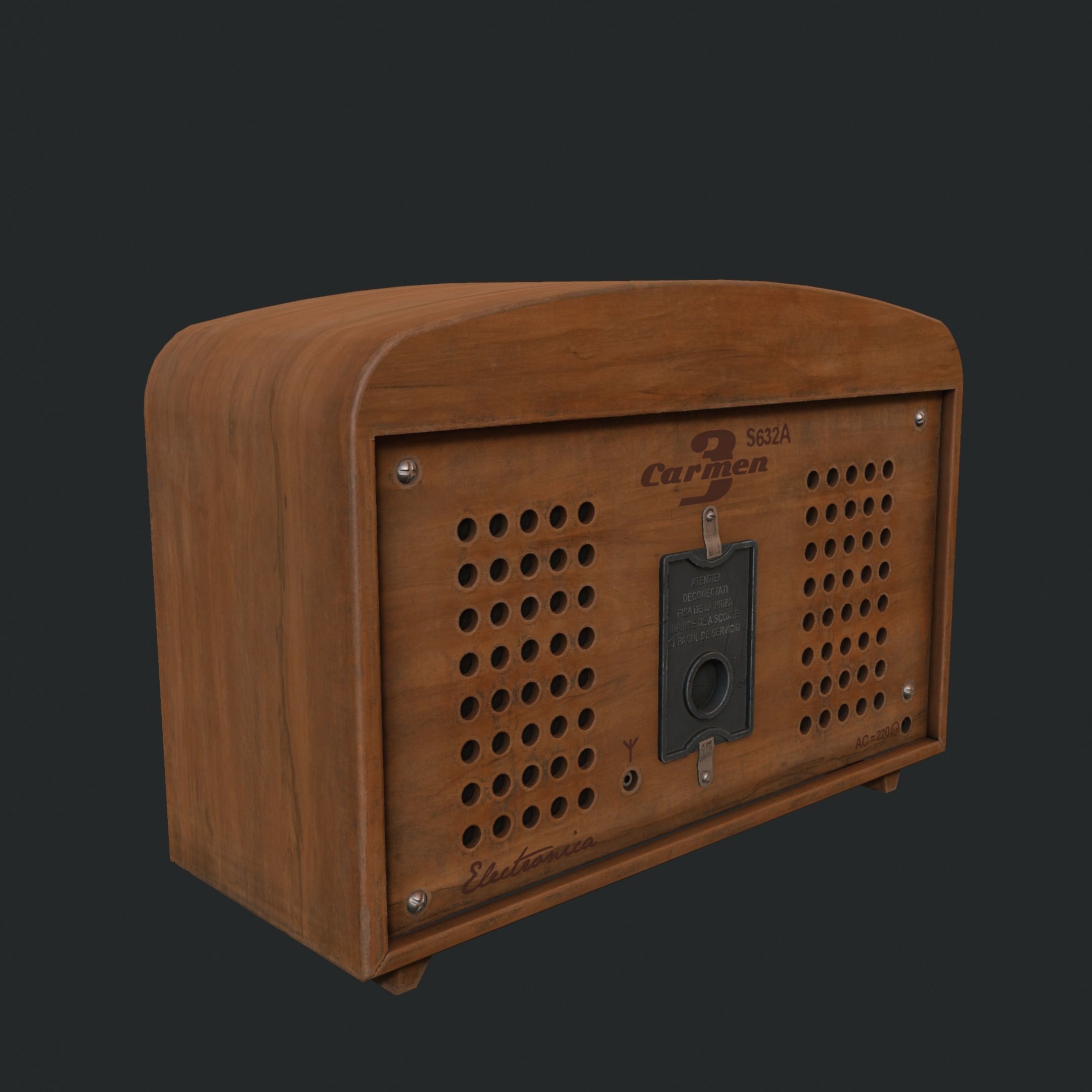 Vintage Radio  Low-poly 3D model_2