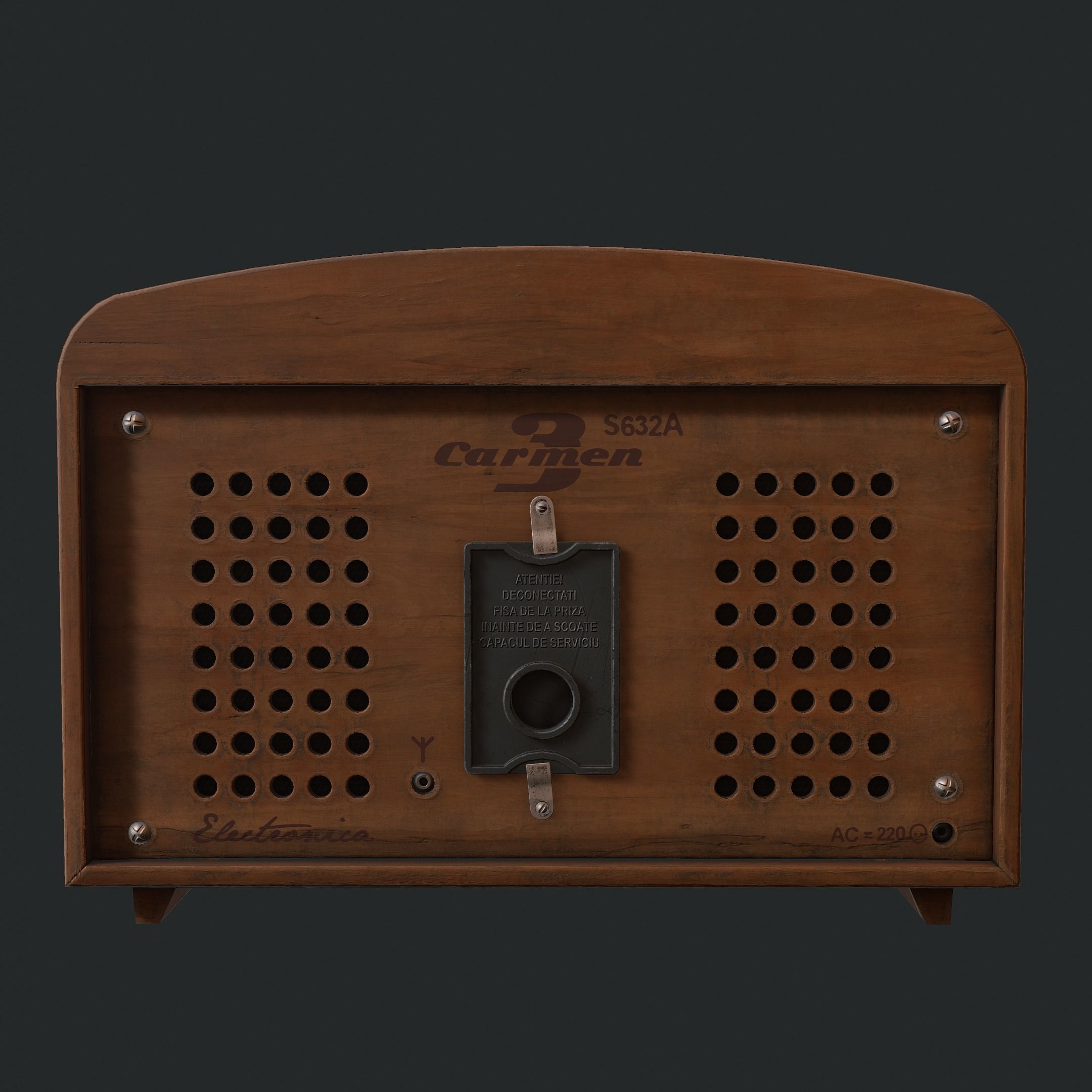 Vintage Radio  Low-poly 3D model_3
