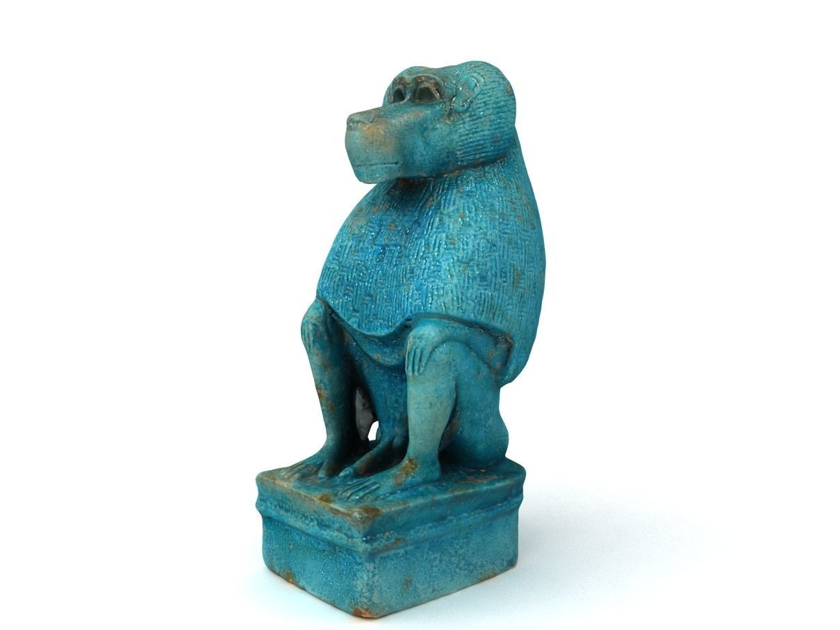 Egyptian god Thoth baboon Moon God Thoth 3D model_1