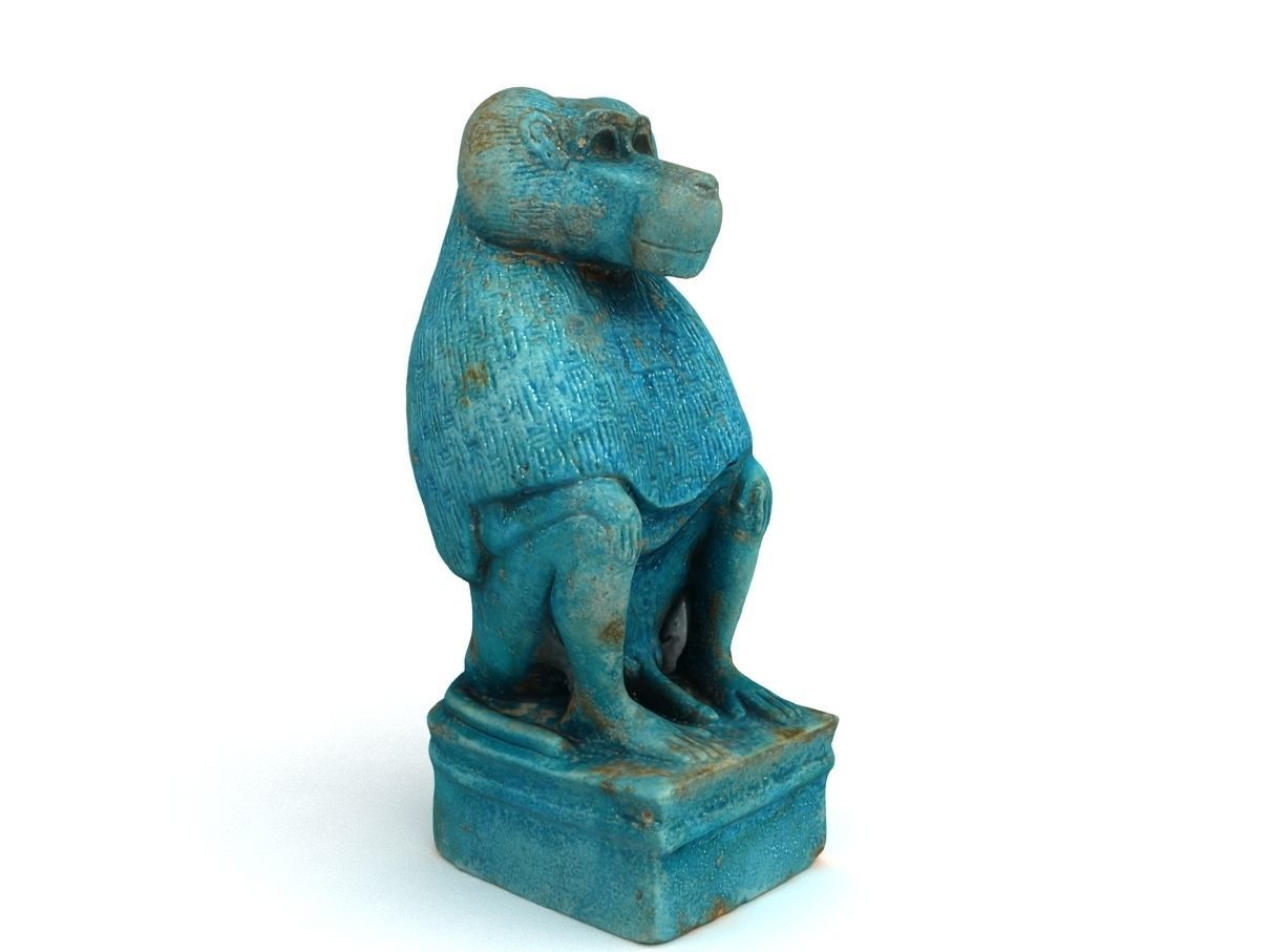 Egyptian god Thoth baboon Moon God Thoth 3D model_6