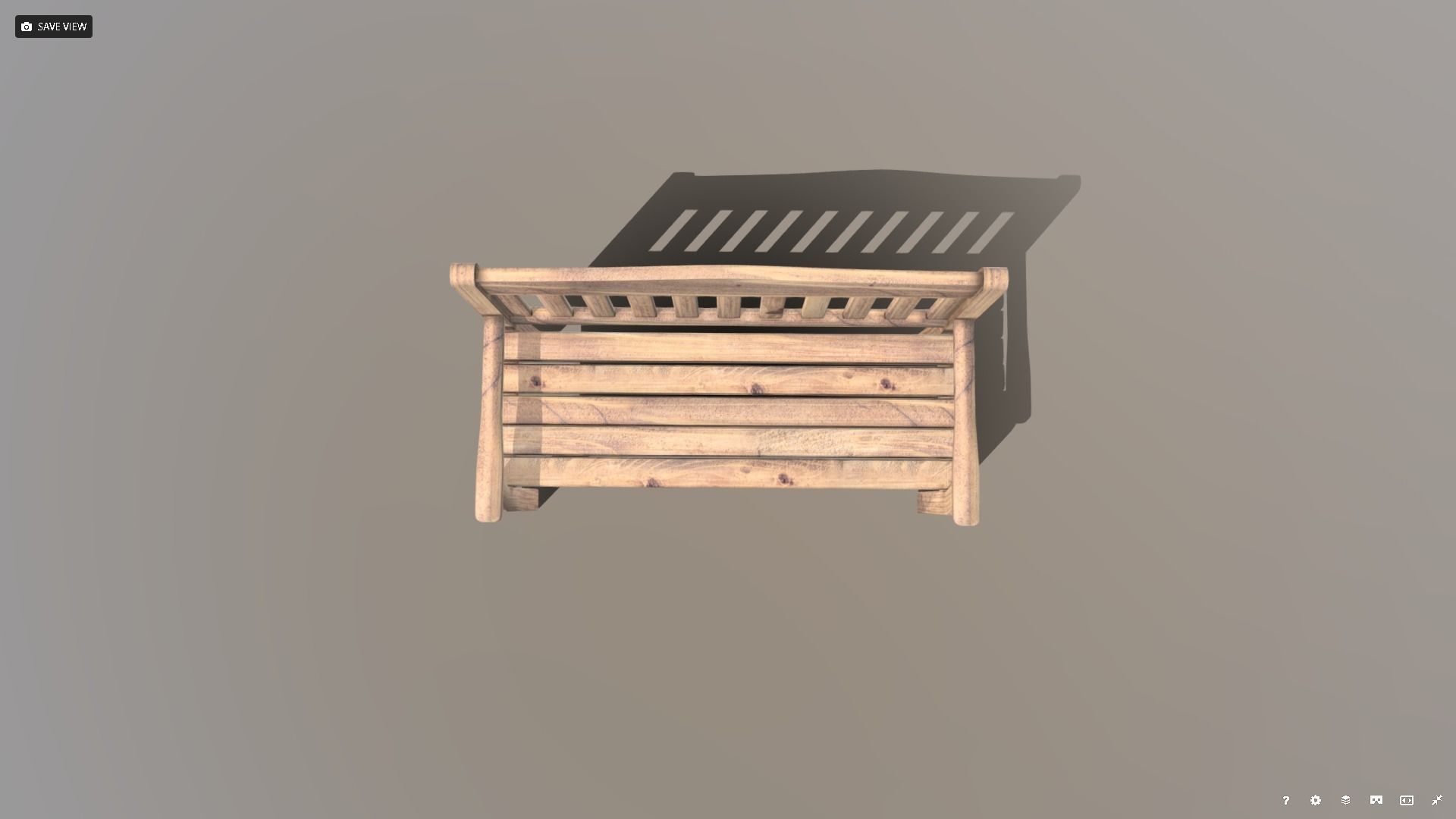 Garden Bench Low-poly 3D model_9