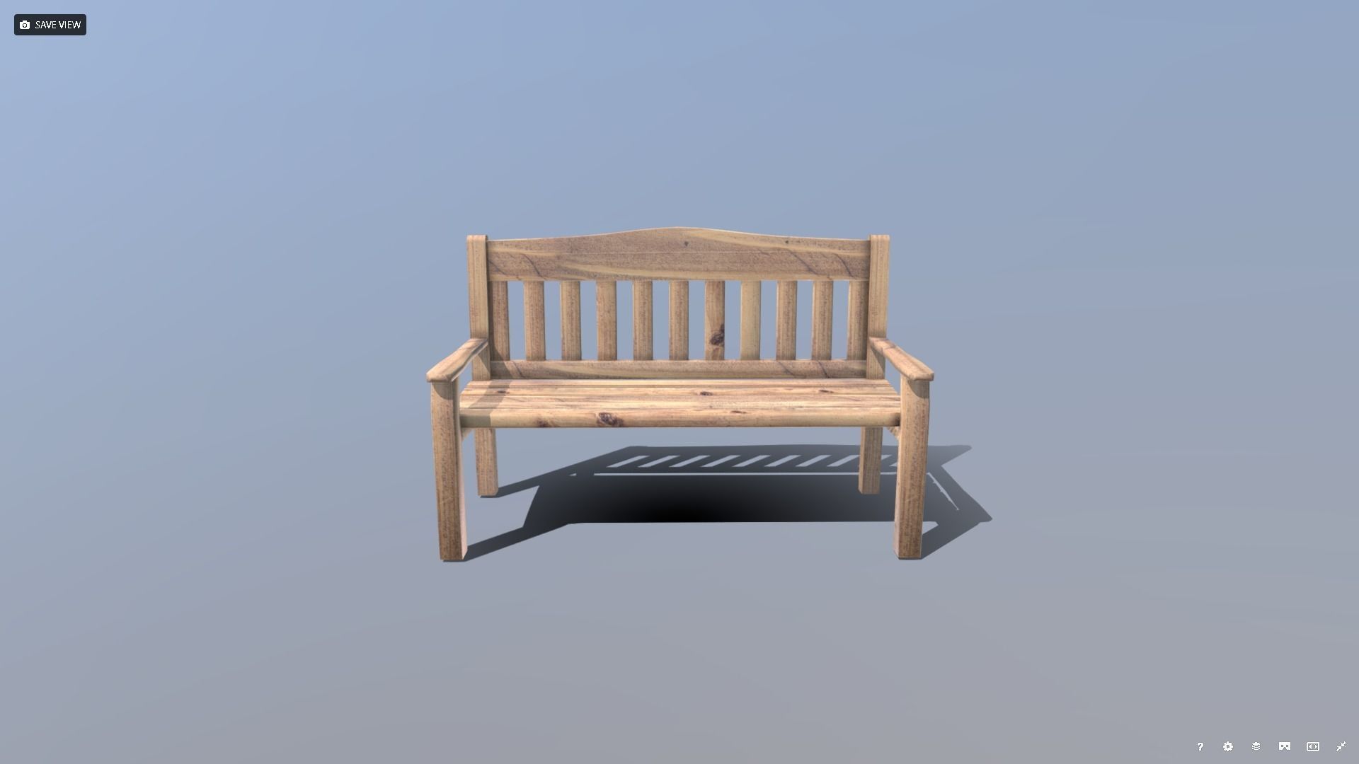 Garden Bench Low-poly 3D model_1