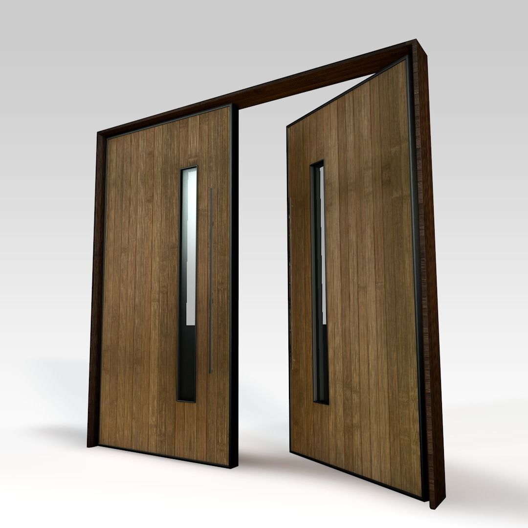 Modern Double Door  3D model_2