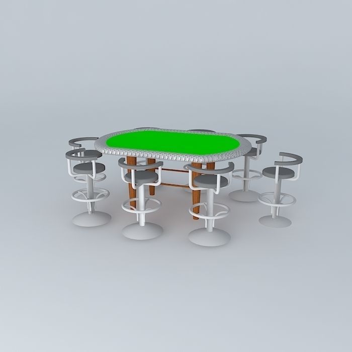 Texas Holdem Poker Table 3D model_1
